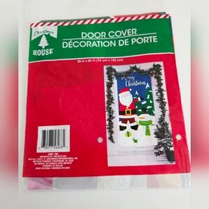 SANTA CLAUS Snowman Scene Setter holiday party wall door cover poster Christmas